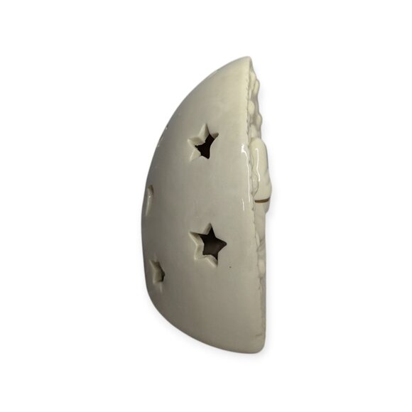 Vintage 1998 GS Ceramic Nativity Scene Tea Light Candle Holder White w/Gold Trim - Picture 2 of 10